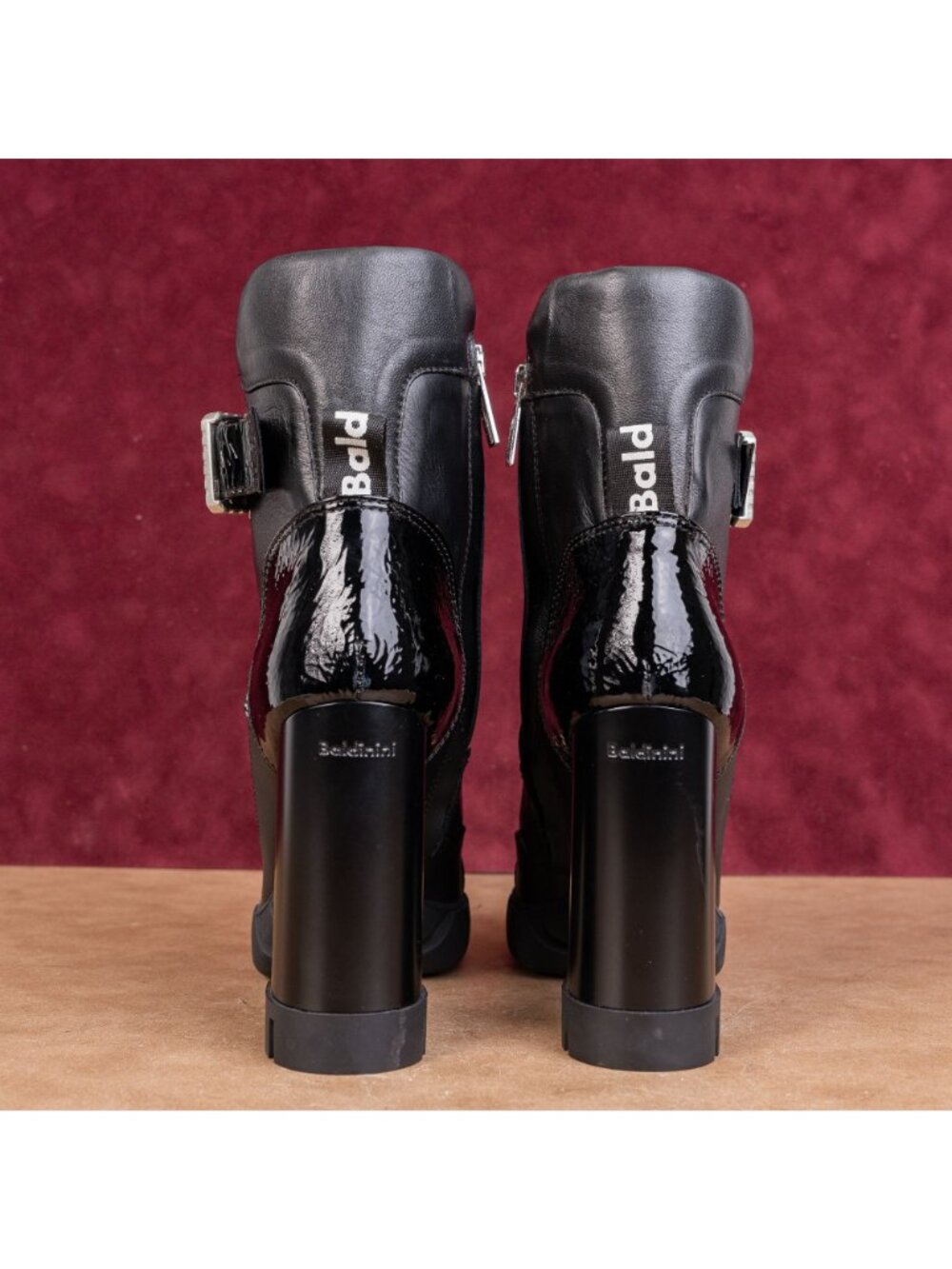 Baldinini Women Tron Black Leather Lace-up Zip Party Festival Boots 6.5US EUR37 - Picture 6 of 8